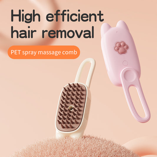 3 In 1 Dog Cat Steam Brush, Pet Electric Spray Massage Comb, Pet Hair Removal Comb