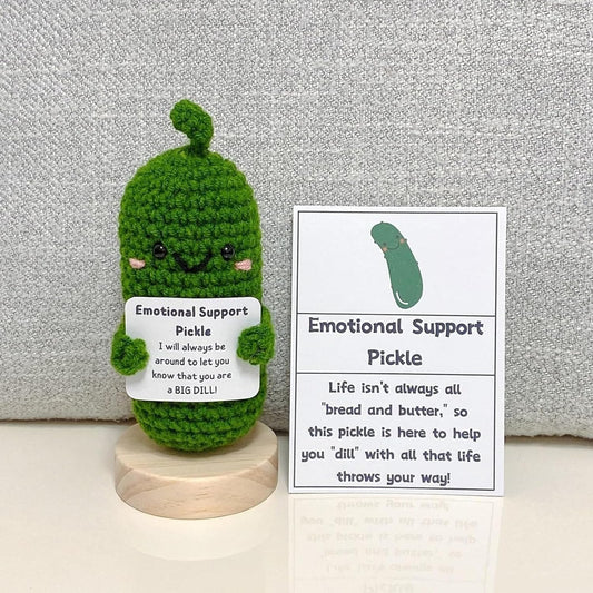 Crochet Emotional Support Pickles Handmade Braided Cucumber Doll